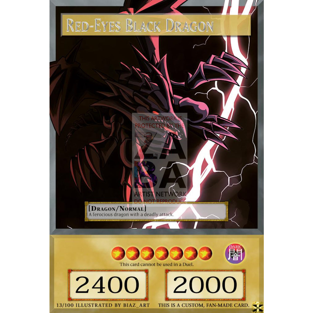 Red-Eyes Black Dragon FULL ART ORICA - Custom Yu-Gi-Oh! Card - ZabaTV