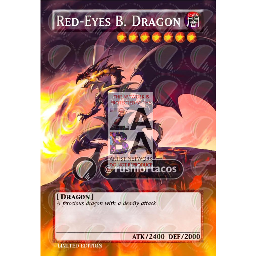 Red Eyes Black Dragon v2 Full Art ORICA - Custom Yu-Gi-Oh! Card - ZabaTV