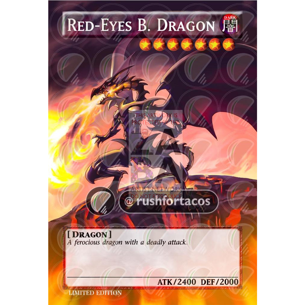 Red Eyes Black Dragon v2 Full Art ORICA - Custom Yu-Gi-Oh! Card - ZabaTV