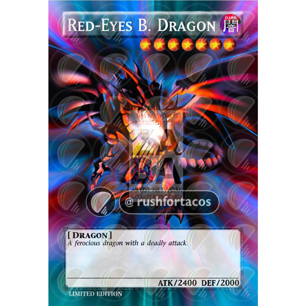 Red Eyes Black Dragon v4 Full Art ORICA - Custom Yu-Gi-Oh! Card - ZabaTV