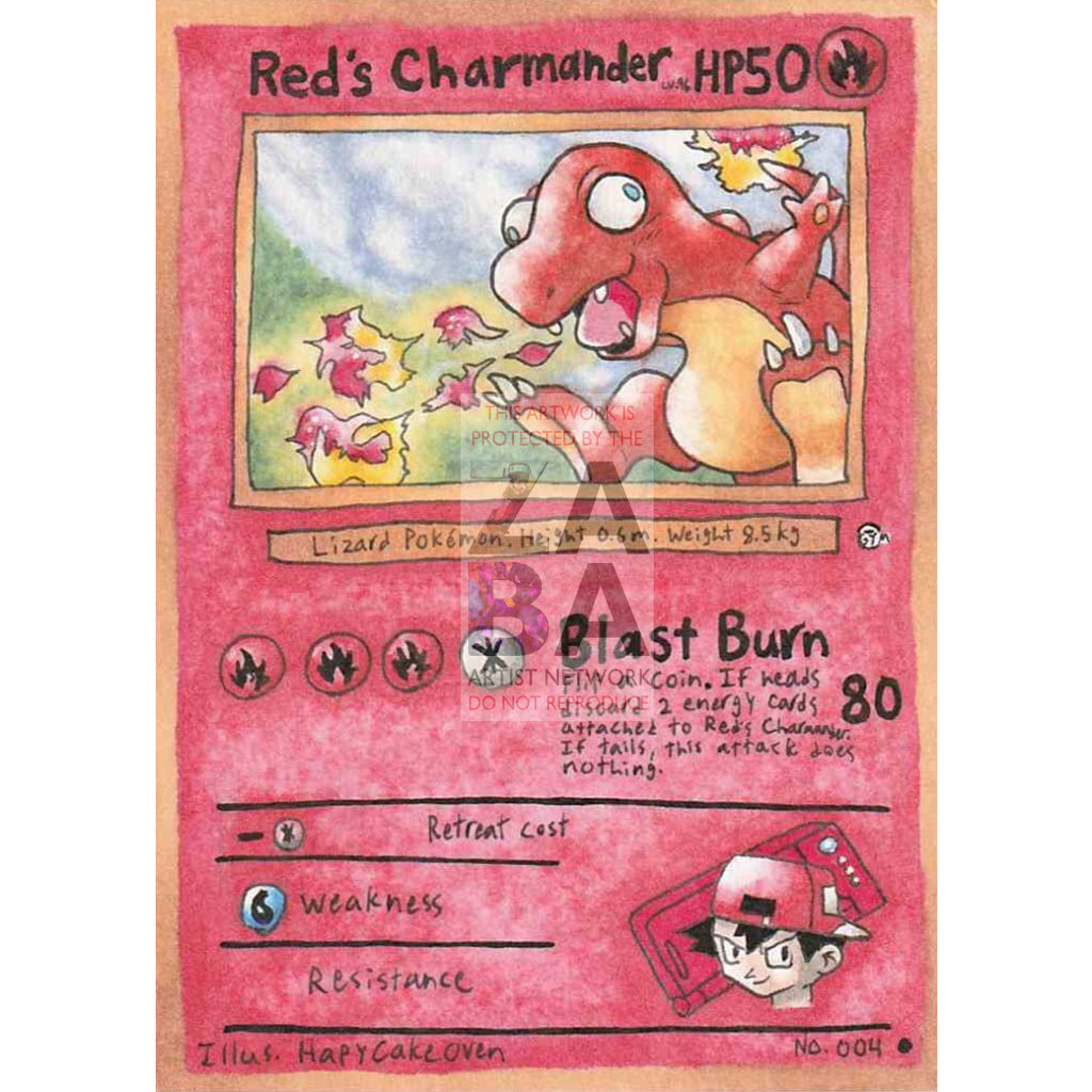 Red's Charmander - Red's Adventure Time Custom Pokemon Card - ZabaTV