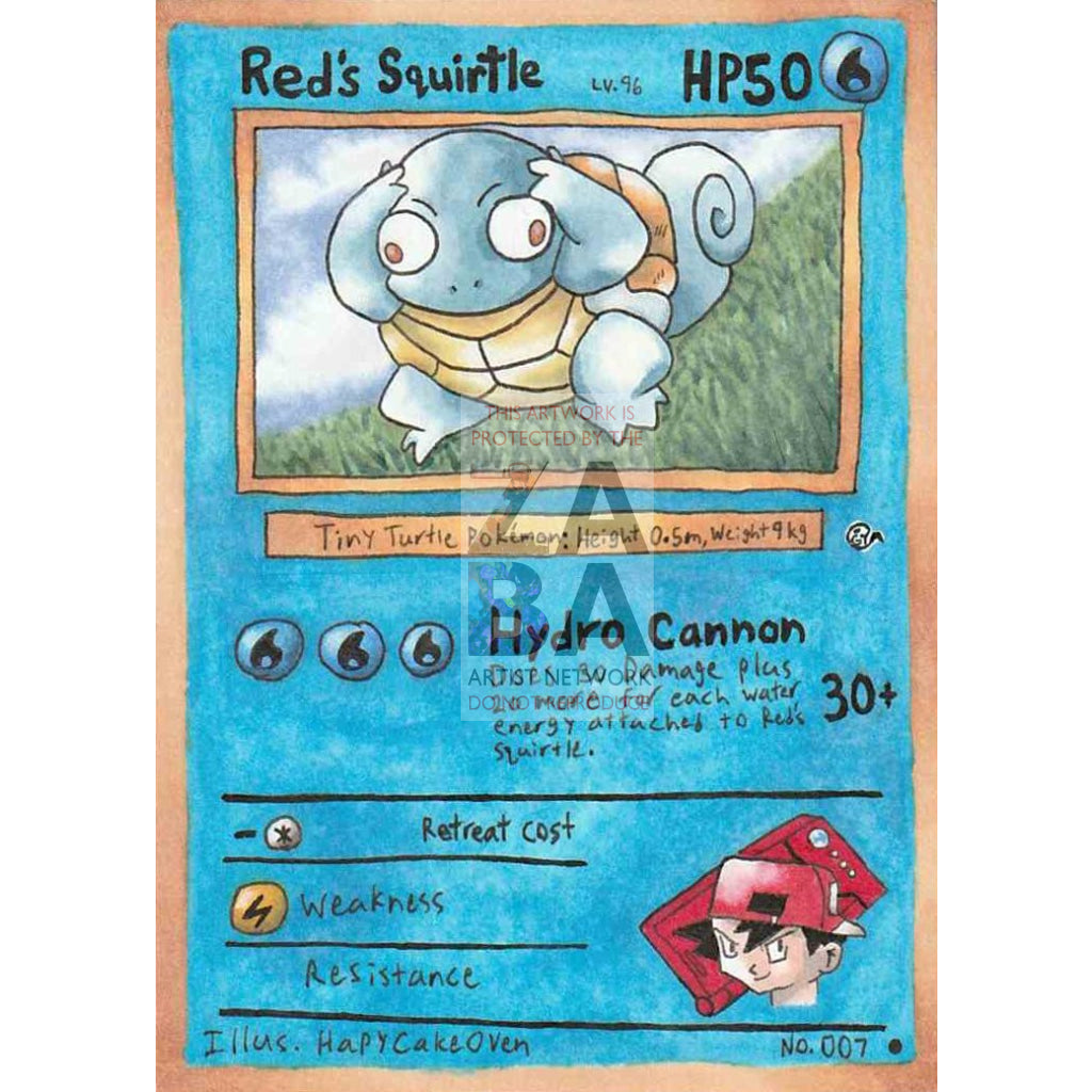 Red's Squirtle - Red's Adventure Time Custom Pokemon Card - ZabaTV
