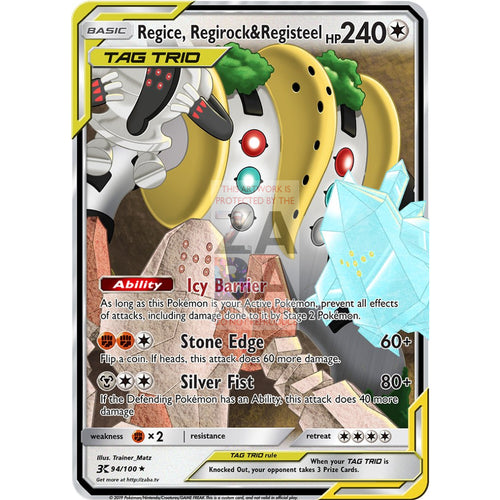 Regice Regirock & Registeel Tag Trio Custom Pokemon Card