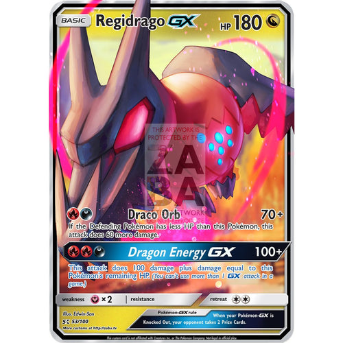 Regidrago Gx Custom Pokemon Card Silver Foil