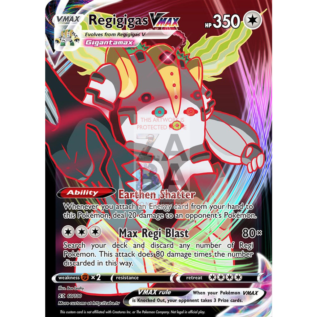 Regigigas Vmax Custom Pokemon Card Silver Foil