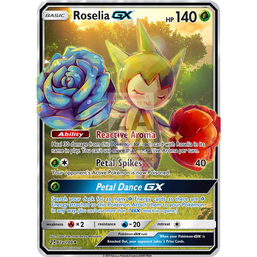 Roselia Gx Custom Pokemon Card Thick Flower