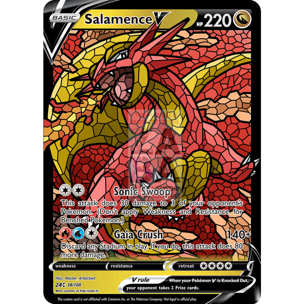 Salamence V (Stained-Glass) Custom Pokemon Card
