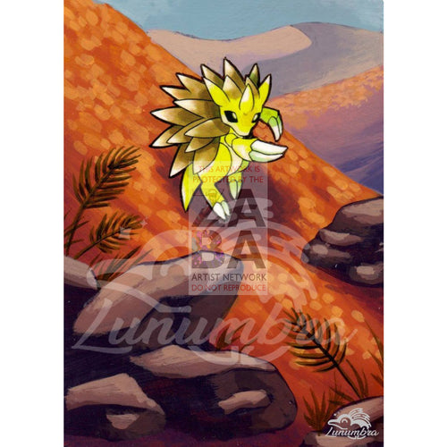 Sandslash 41/62 Fossil Extended Art Custom Pokemon Card Textless Silver Holographic