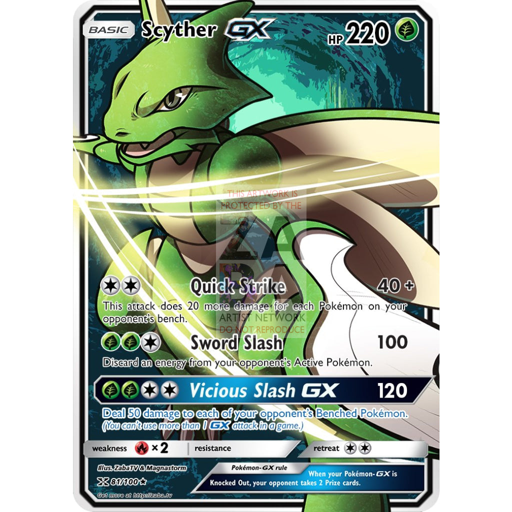 Scyther GX Custom Pokemon Card - ZabaTV