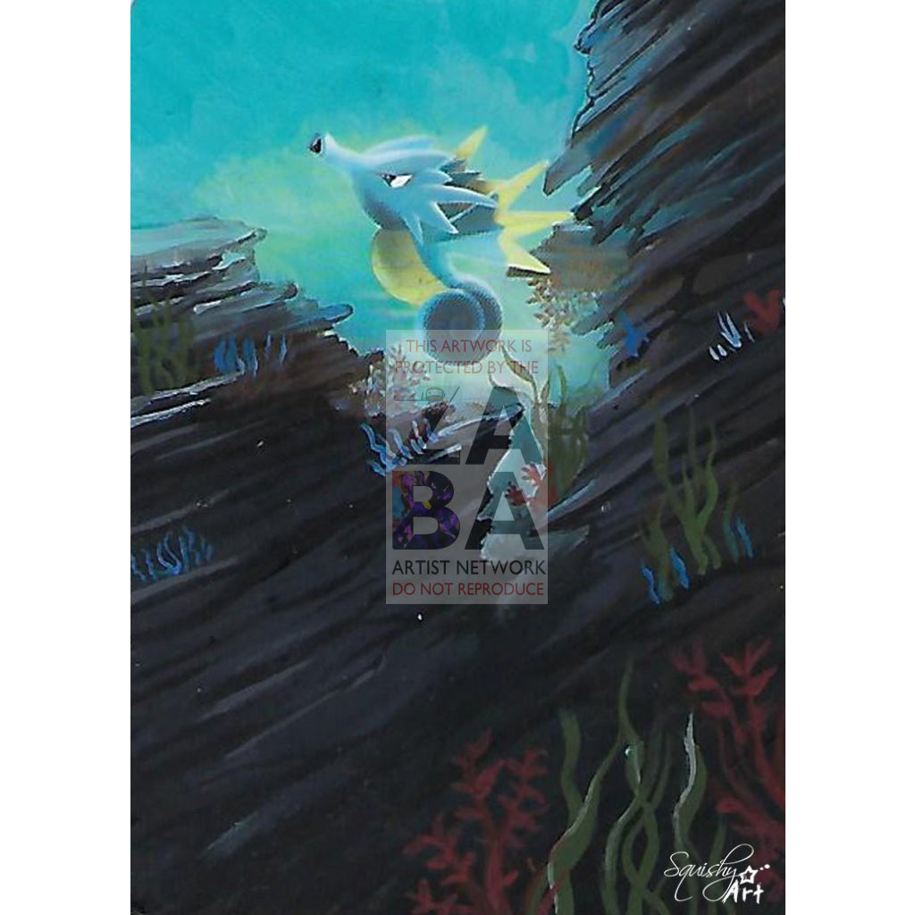 Seadra 30/147 Burning Shadows Extended Art Custom Pokemon Card Textless Silver Holographic