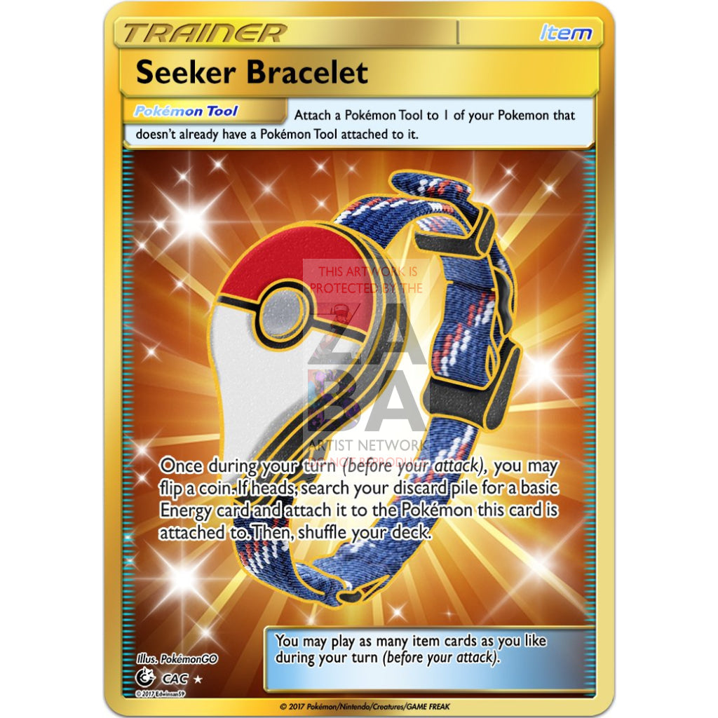 Seeker Bracelet (Pokemon Tool Trainer) Secret Rare Custom Pokemon Card - ZabaTV