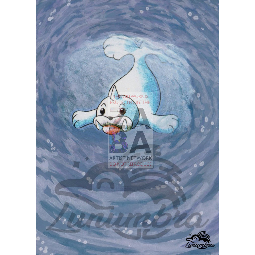 Seel 41/102 Base Set Extended Art Custom Pokemon Card Textless Silver Holographic