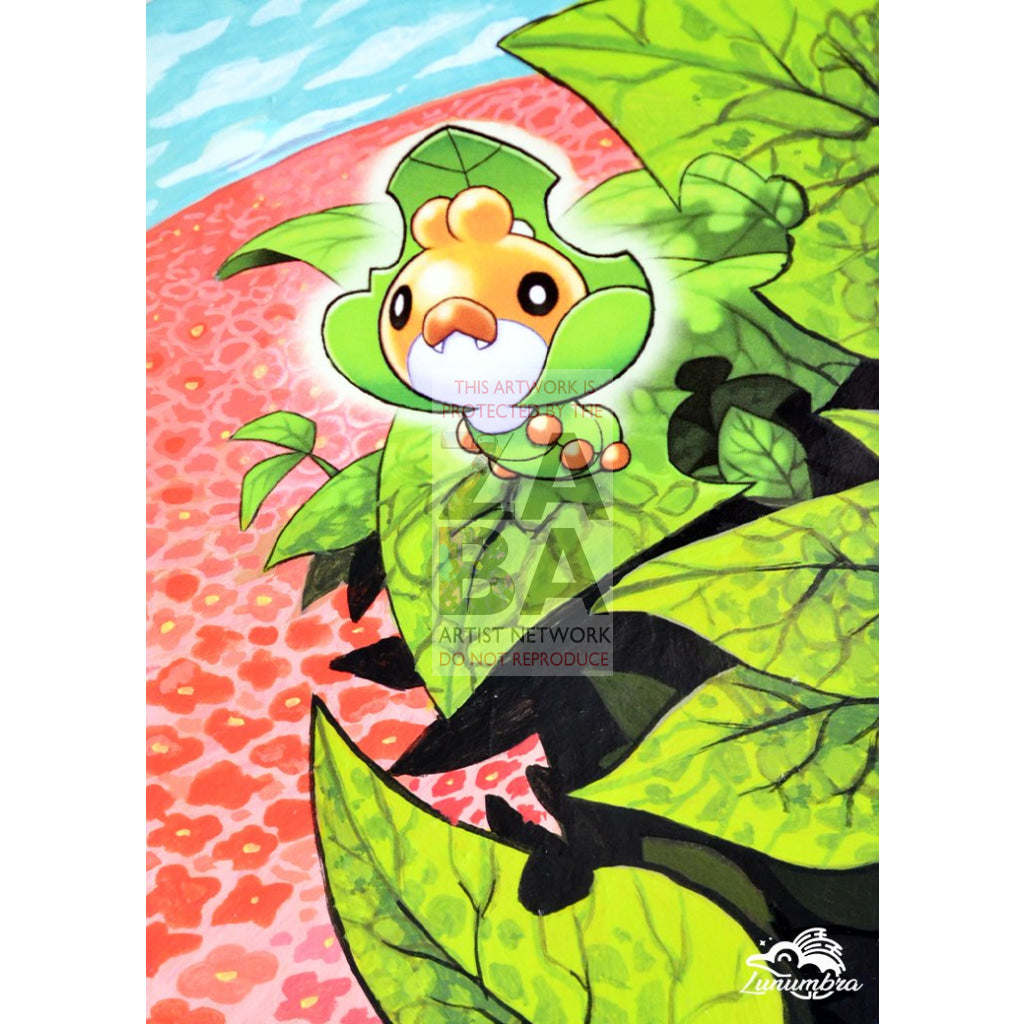 Sewaddle 4/98 Emerging Powers Extended Art Custom Pokemon Card Textless Silver Holographic