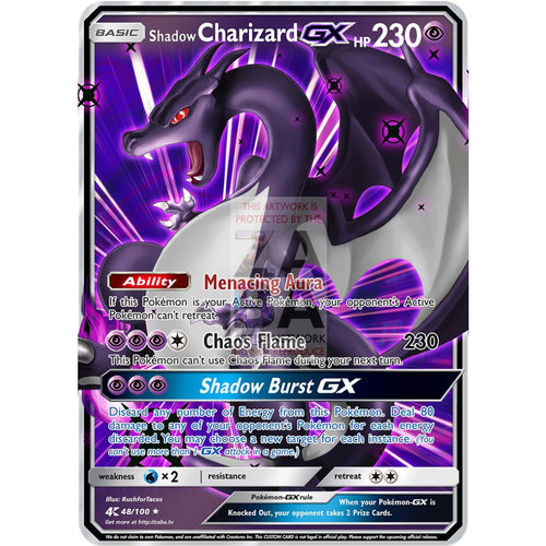 Shadow Charizard Gx Custom Pokemon Card