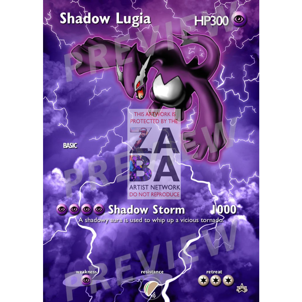 Shadow Lugia 9/111 (Alt Art) Neo Genesis Extended Art Custom Pokemon Card - ZabaTV