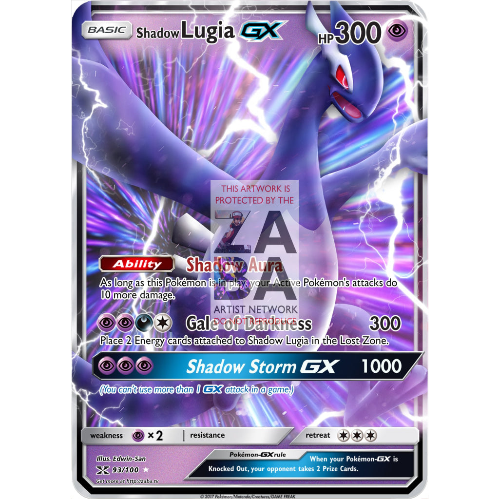 Shadow Lugia GX Custom Pokemon Card - ZabaTV