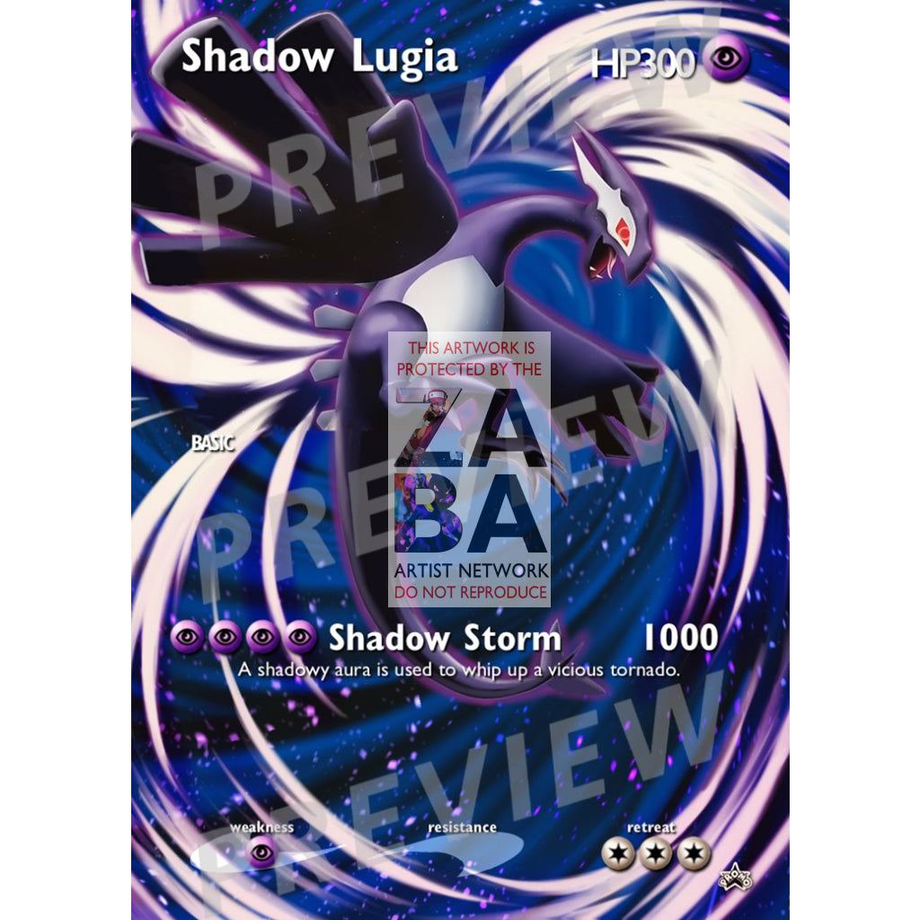 Shadow Lugia Promo Extended Art Custom Pokemon Card - ZabaTV