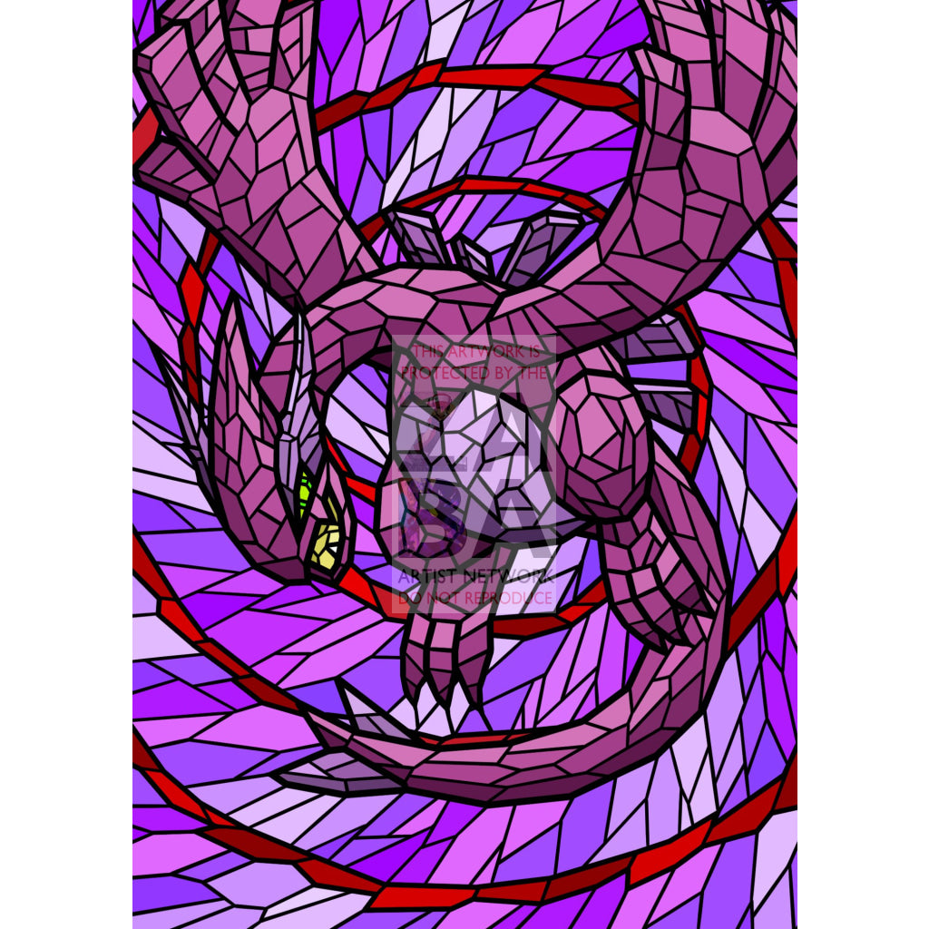 Shadow Lugia V (Stained-Glass) Custom Pokemon Card Shining / Textless Silver Foil