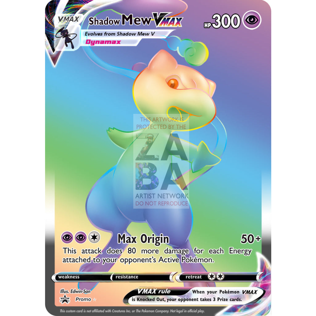 Shadow Mew VMax Custom Pokemon Card - ZabaTV
