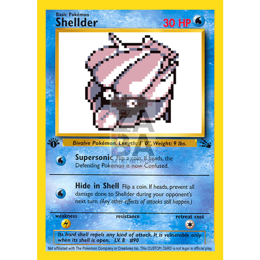 Shellder Game Sprite Custom Pokemon Card - ZabaTV