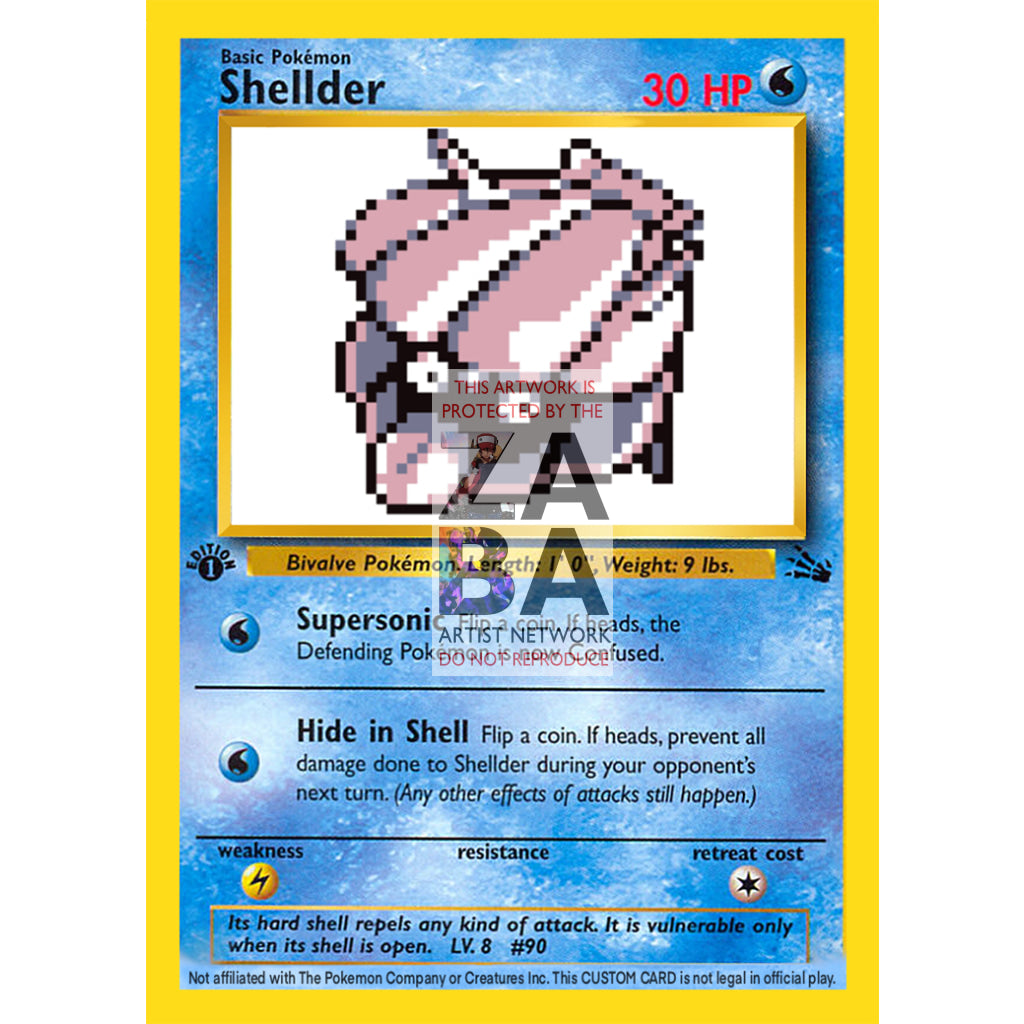 Shellder Game Sprite Custom Pokemon Card - ZabaTV