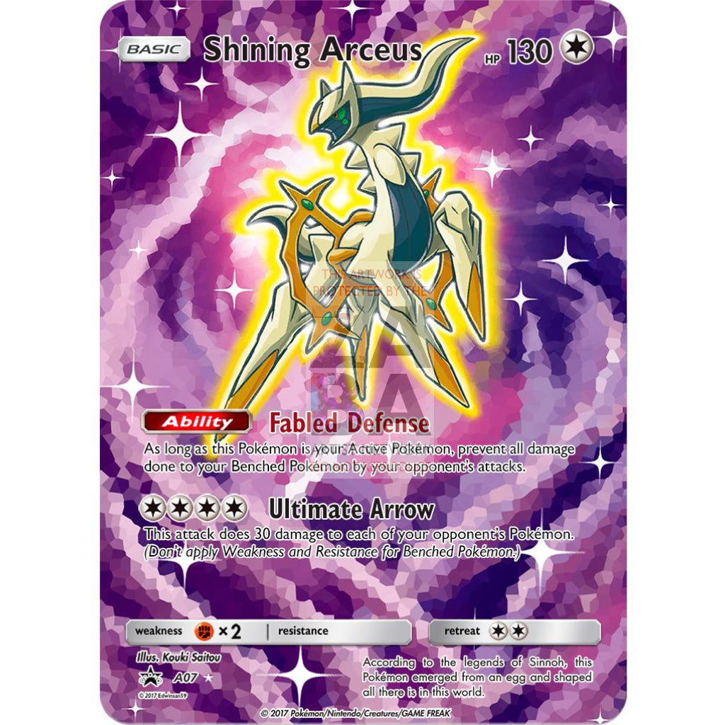 Shining Arceus 57/72 Legends Extended Art Custom Pokemon Card Silver Holographic