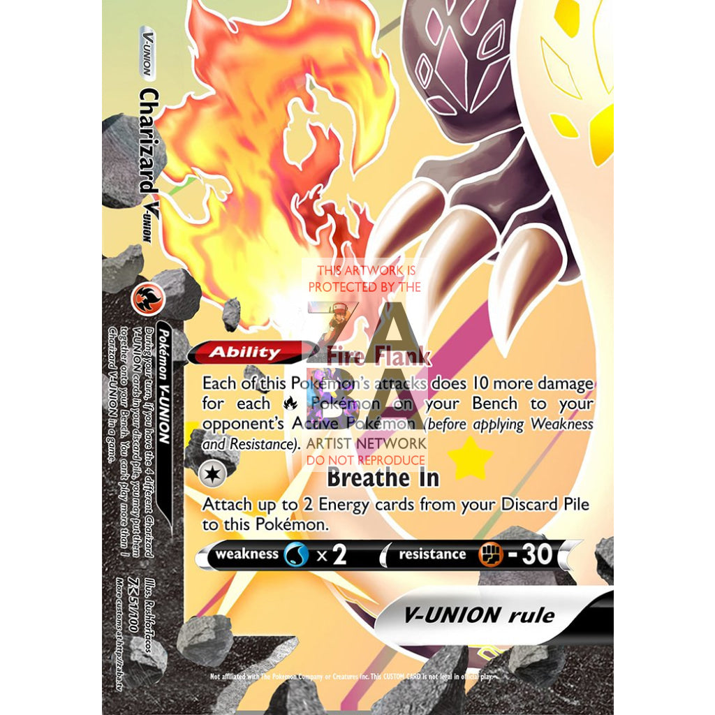 Shining Charizard V-UNION (All 4 Parts or Together) Custom Pokemon Card - ZabaTV