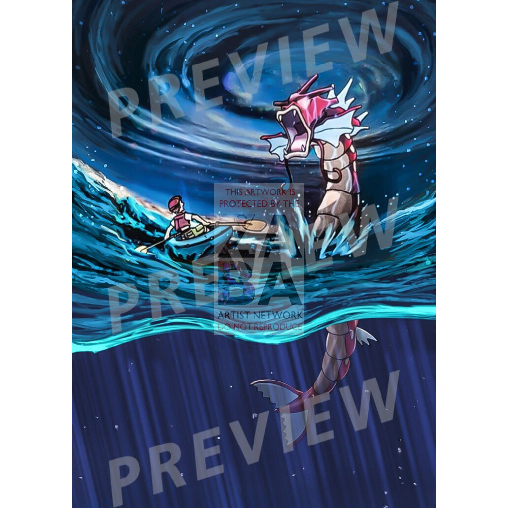 Shining Gyarados 65/64 Neo Revelations Extended Art Custom Pokemon Card Textless Silver Holographic
