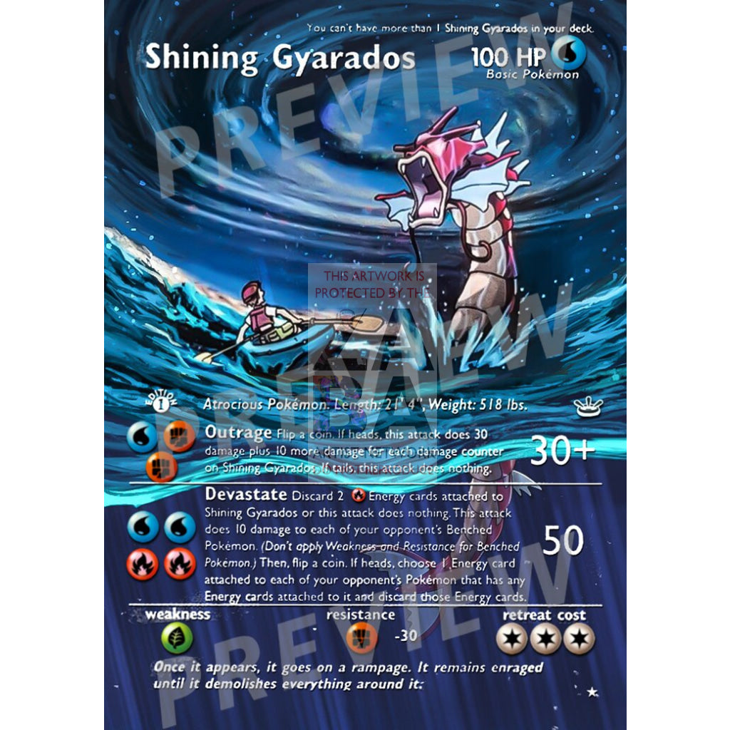 Shining Gyarados 65/64 Neo Revelations Extended Art Custom Pokemon Card Silver Holographic