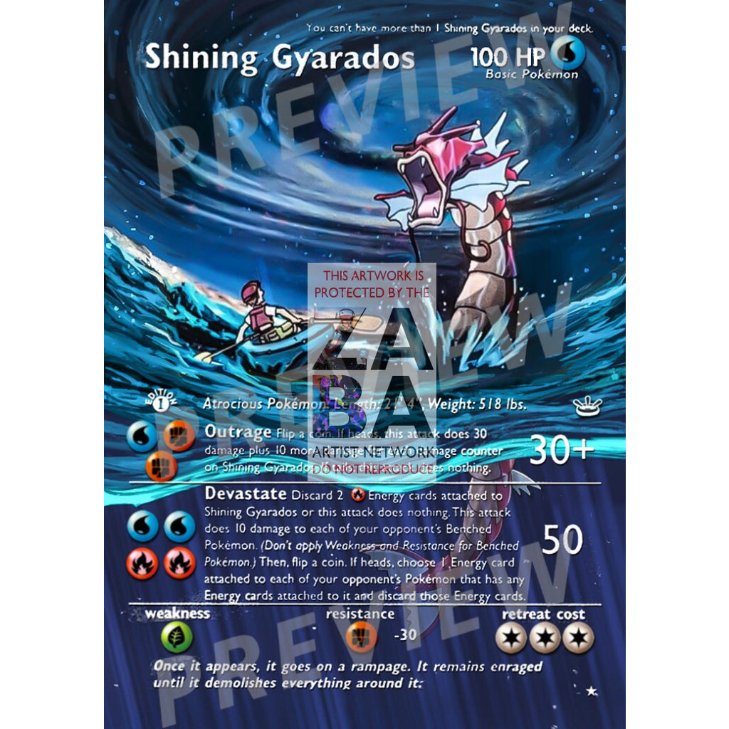 Shining Gyarados 65/64 Neo Revelations Extended Art Custom Pokemon Card - ZabaTV