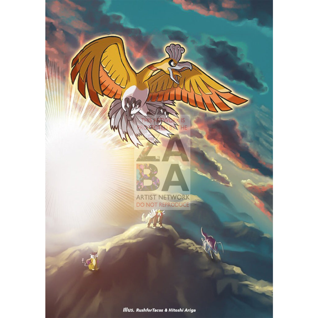 Shining Ho-Oh SM70 Sun & Moon Promo Extended Art Custom Pokemon Card - ZabaTV