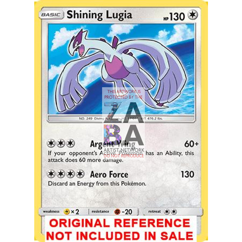 Shining Lugia SM82 Sun & Moon Promo Extended Art Custom Pokemon Card - ZabaTV