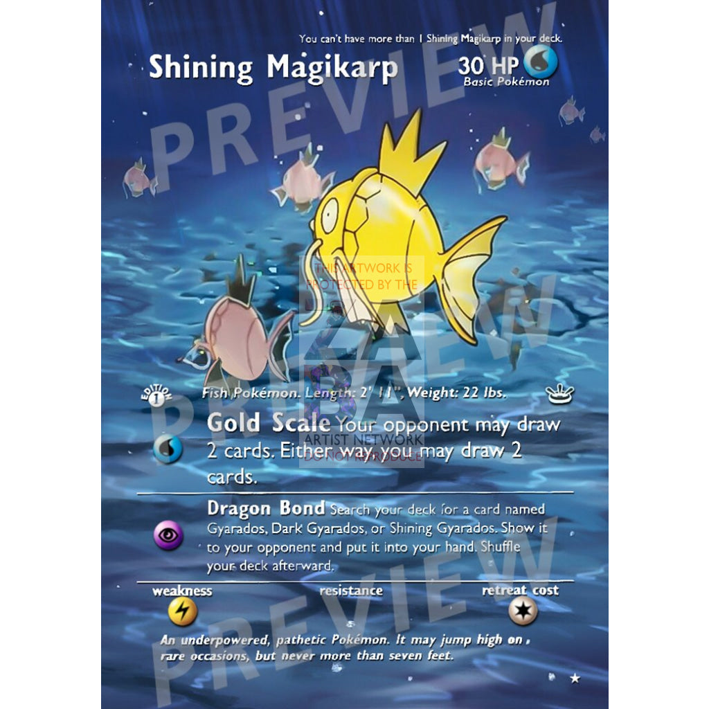 Shining Magikarp 66/64 Neo Revelations Extended Art Custom Pokemon Card Silver Holographic