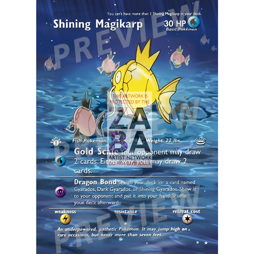 Shining Magikarp 66/64 Neo Revelations Extended Art Custom Pokemon Card - ZabaTV