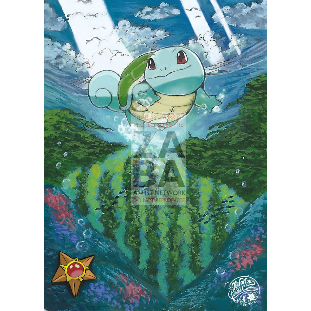 Shining Squirtle 33/214 Unbroken Bonds Extended Art Custom Pokemon Card Silver Holo
