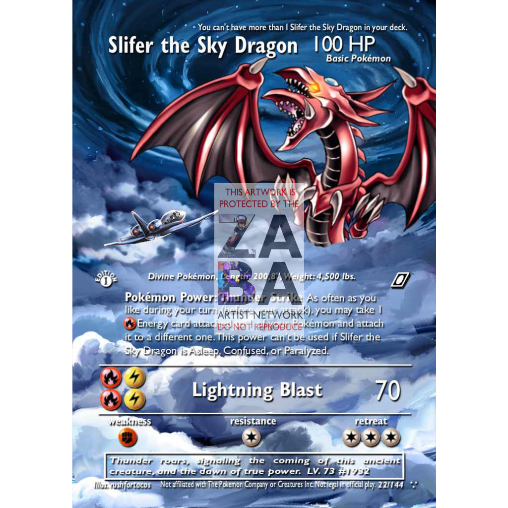 Slifer the Sky Dragon as a Pokemon v2 Card Custom Card - ZabaTV