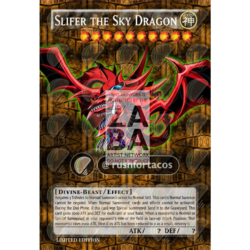 Slifer the Sky Dragon Full Art ORICA - Custom Yu-Gi-Oh! Card - ZabaTV