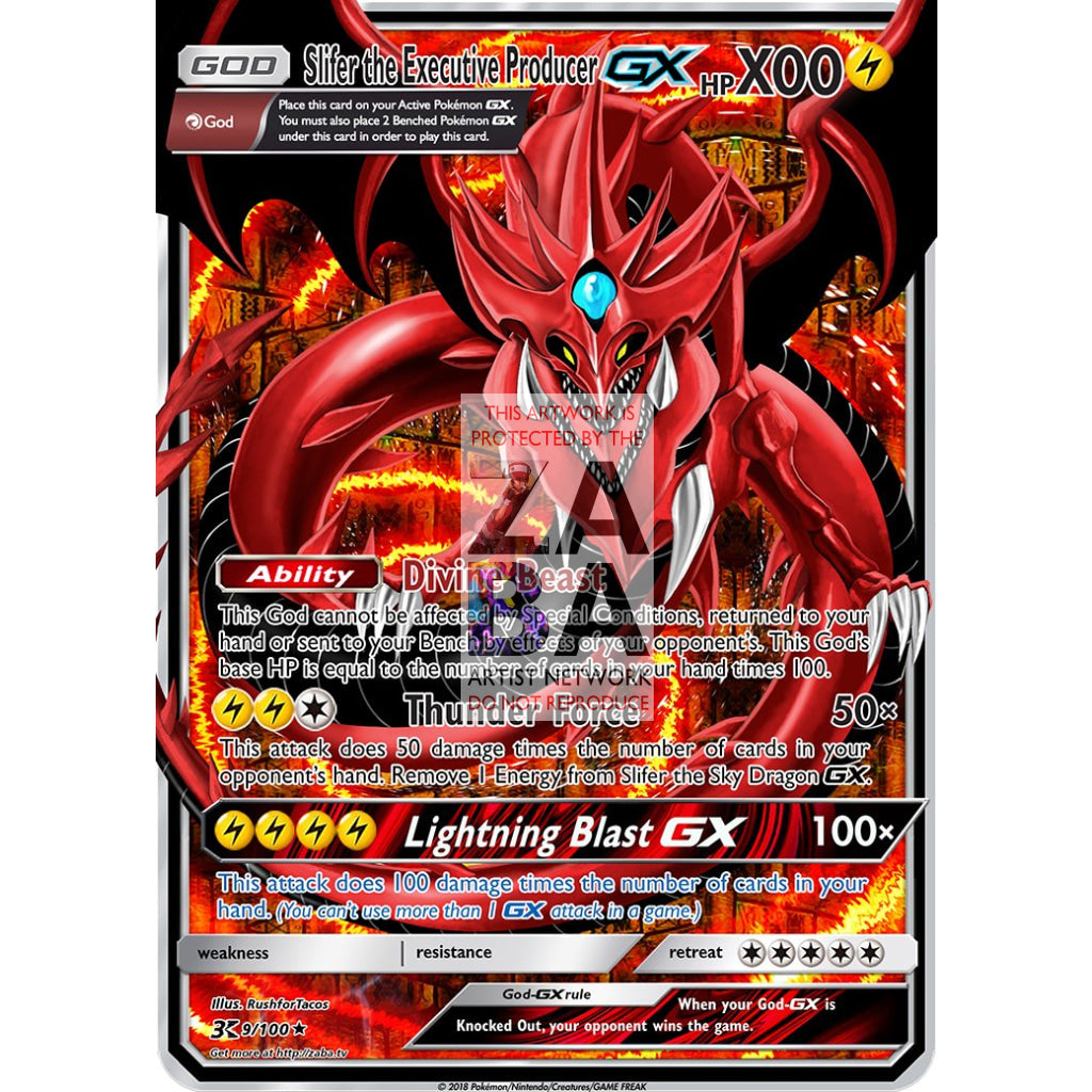 Slifer the Sky Dragon GX (Pokemon Yu-Gi-Oh! God Card Crossover) Custom Pokemon Card - ZabaTV