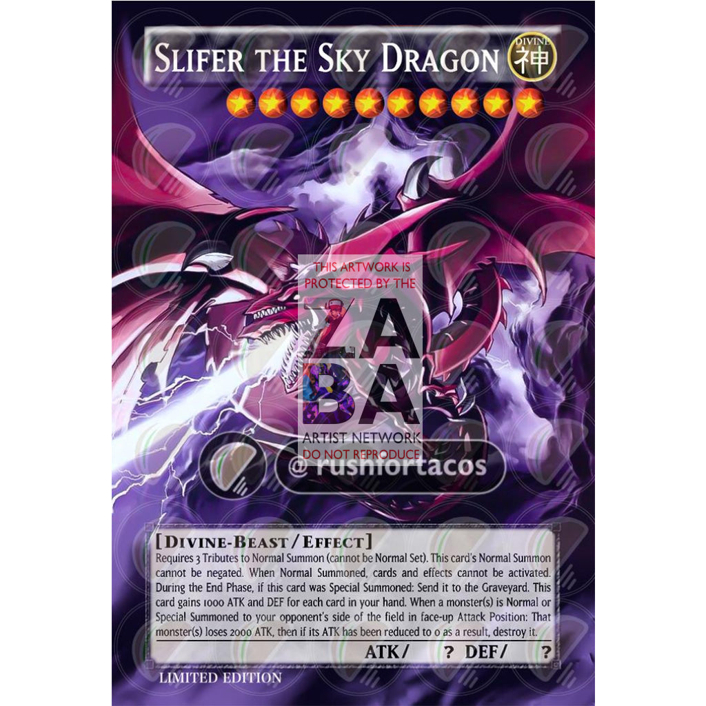 Slifer the Sky Dragon v2 Full Art ORICA - Custom Yu-Gi-Oh! Card - ZabaTV