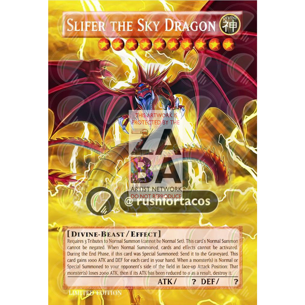 Slifer the Sky Dragon v3 Full Art ORICA - Custom Yu-Gi-Oh! Card - ZabaTV