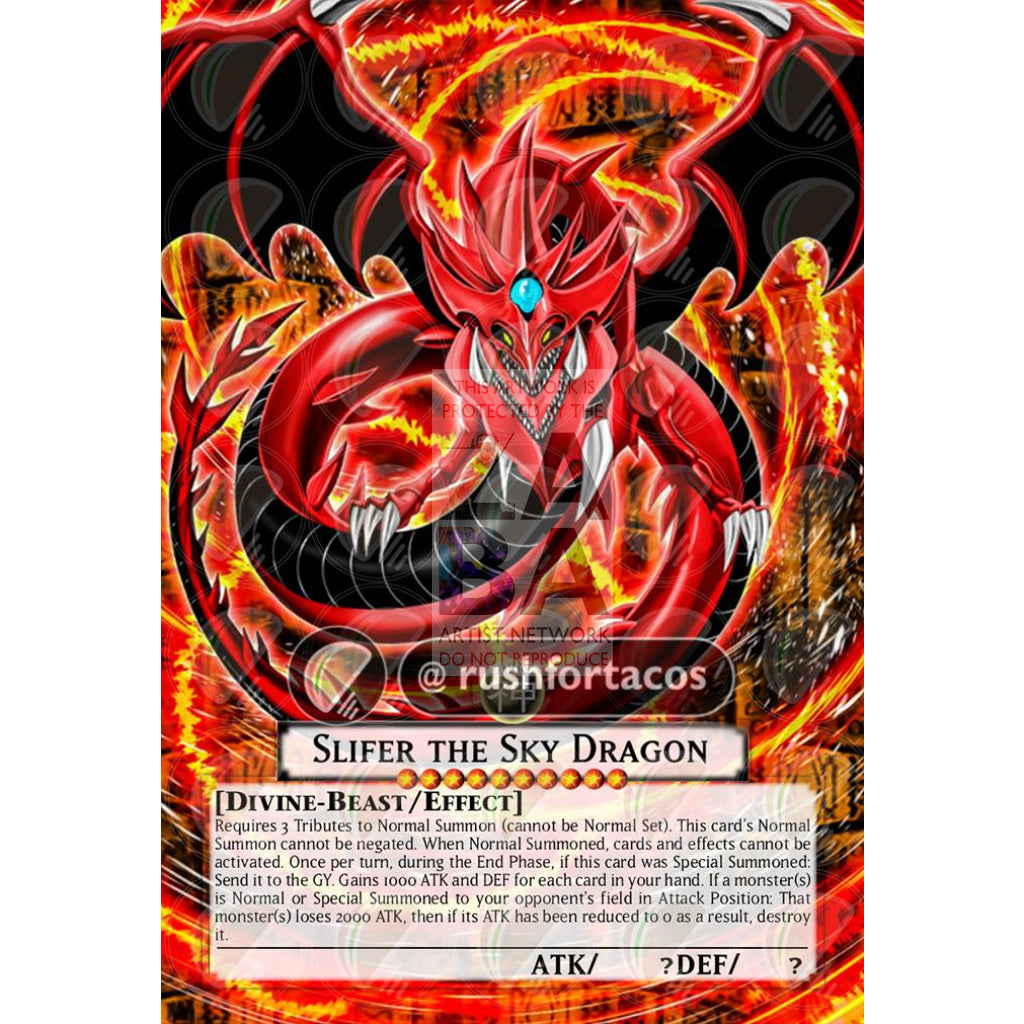 Slifer The Sky Dragon V4 Full Art Orica - Custom Yu-Gi-Oh! Card