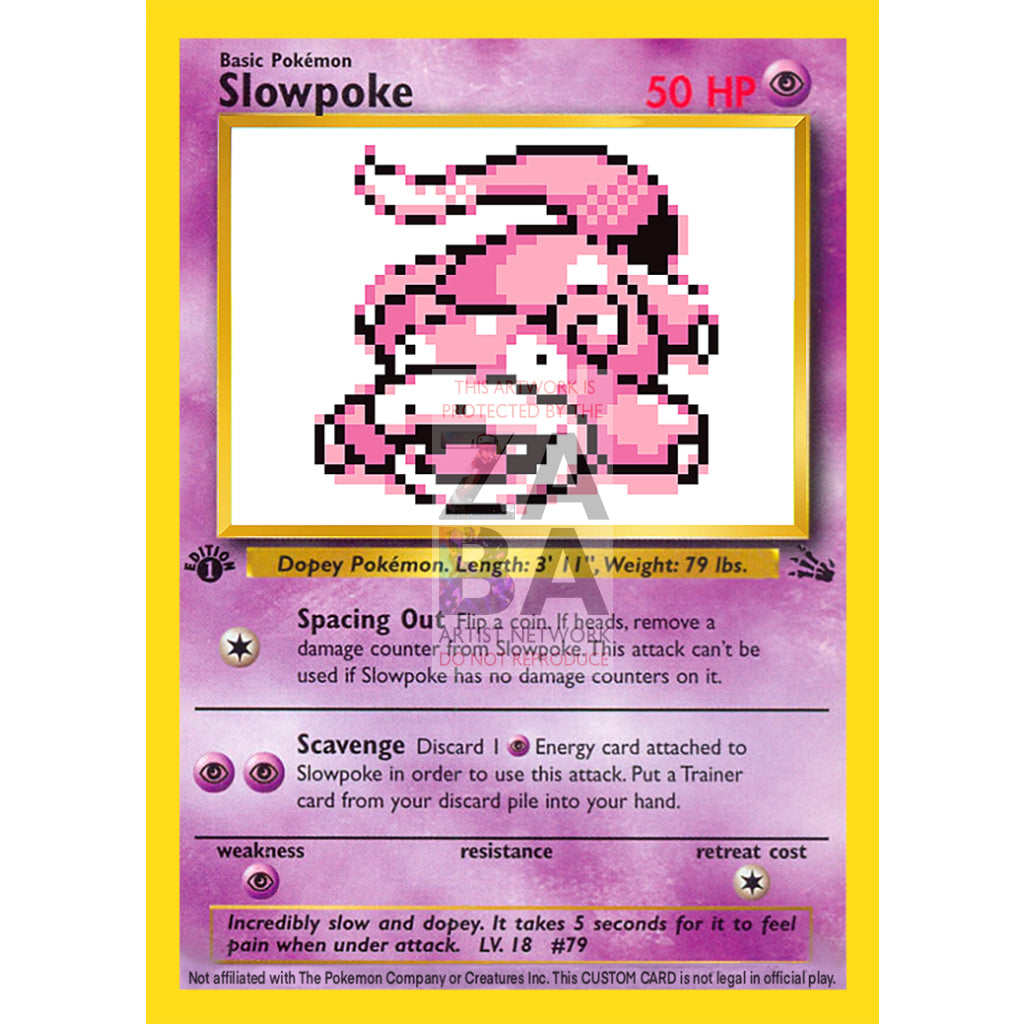 Slowpoke Game Sprite Custom Pokemon Card - ZabaTV