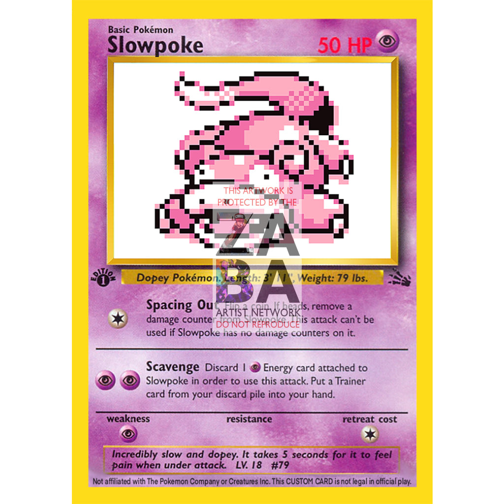 Slowpoke Game Sprite Custom Pokemon Card - ZabaTV