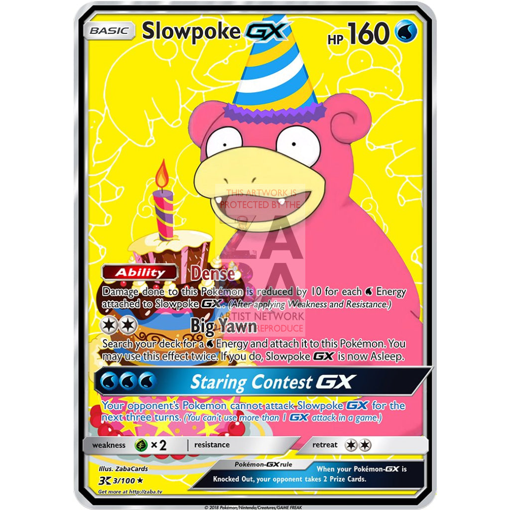 Slowpoke GX Custom Pokemon Card - ZabaTV