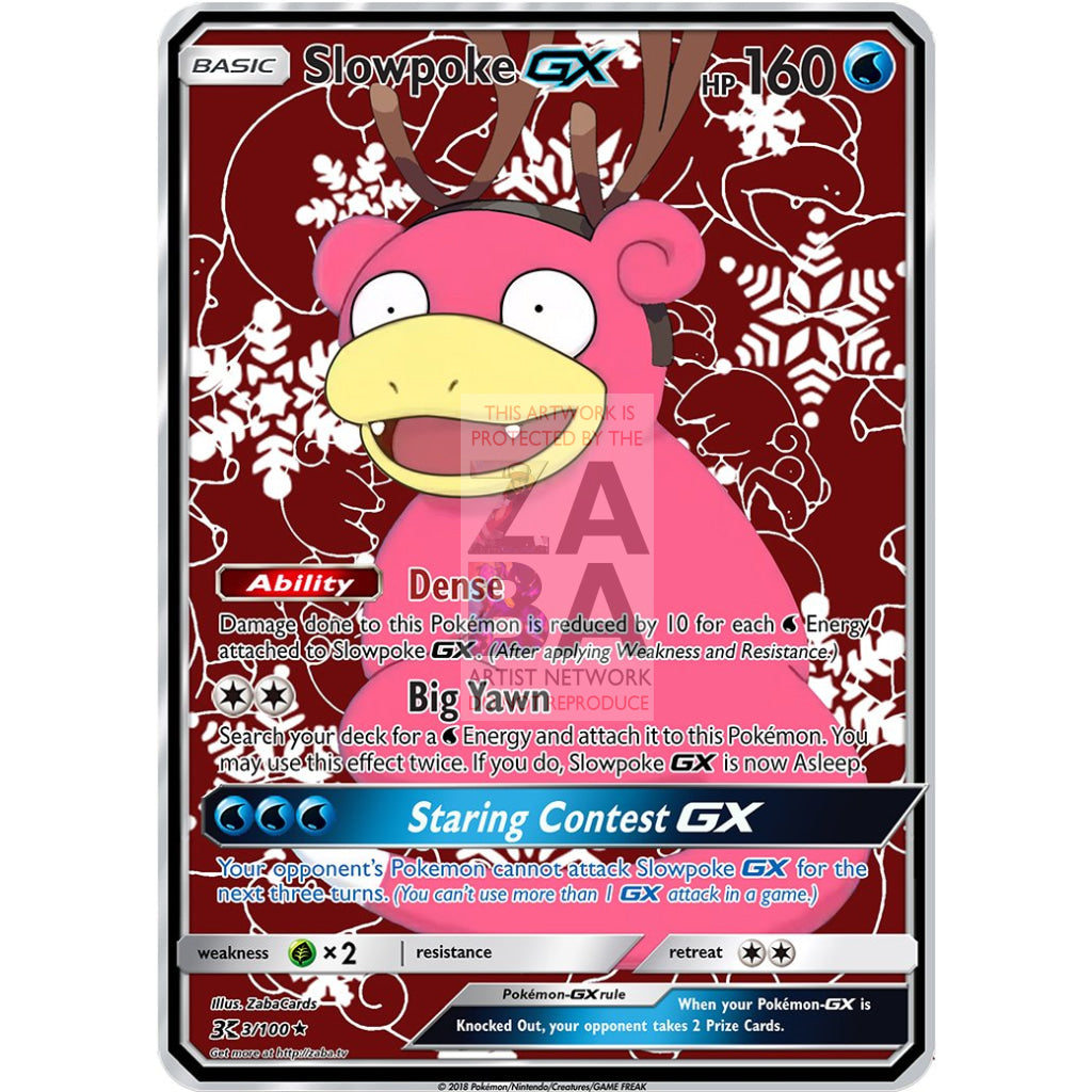 Slowpoke Gx Custom Pokemon Card Christmas