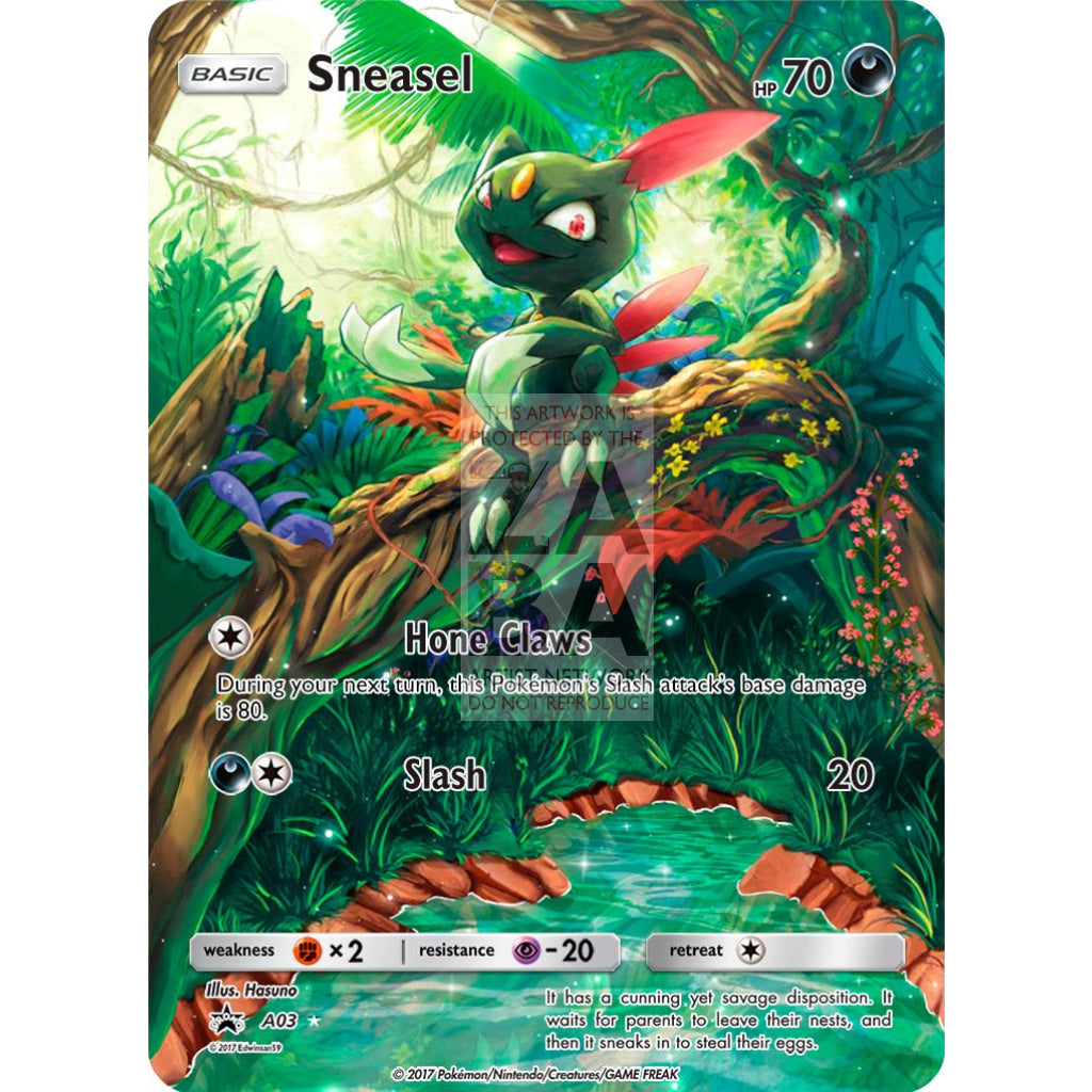 Sneasel 85/147 Burning Shadows Extended Art Custom Pokemon Card Silver Holographic
