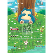 Snorlax 158/214 Unbroken Bonds Extended Art Custom Pokemon Card Silver Holographic