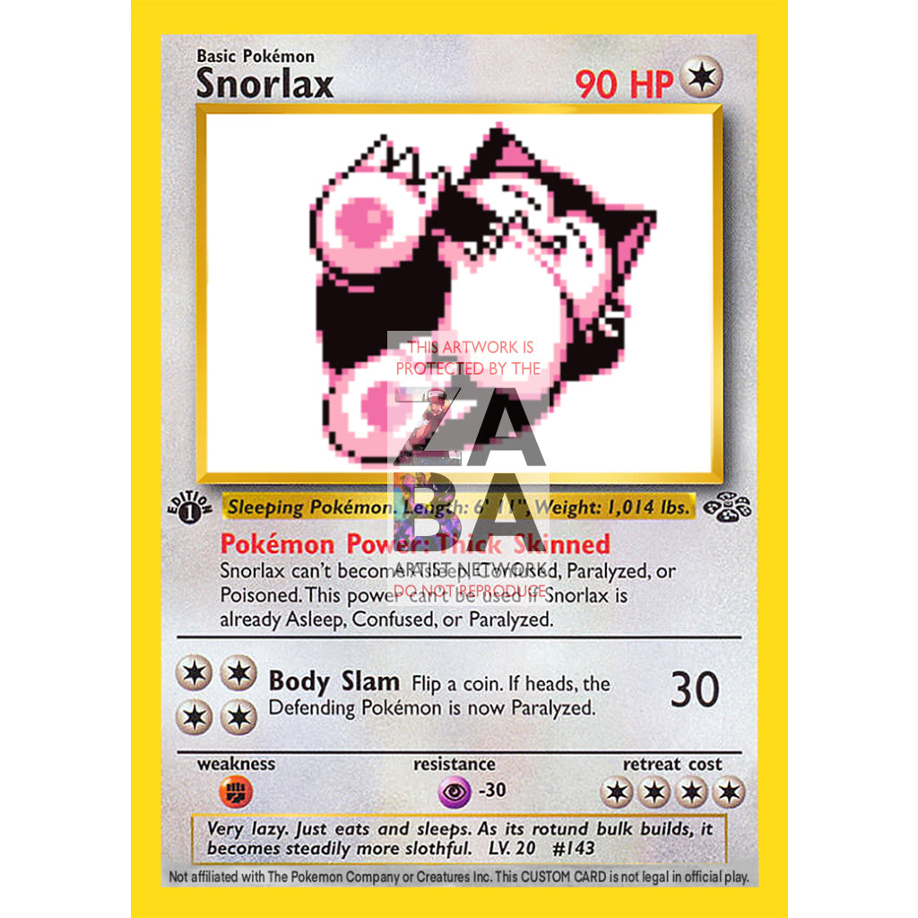 Snorlax Game Sprite Custom Pokemon Card - ZabaTV