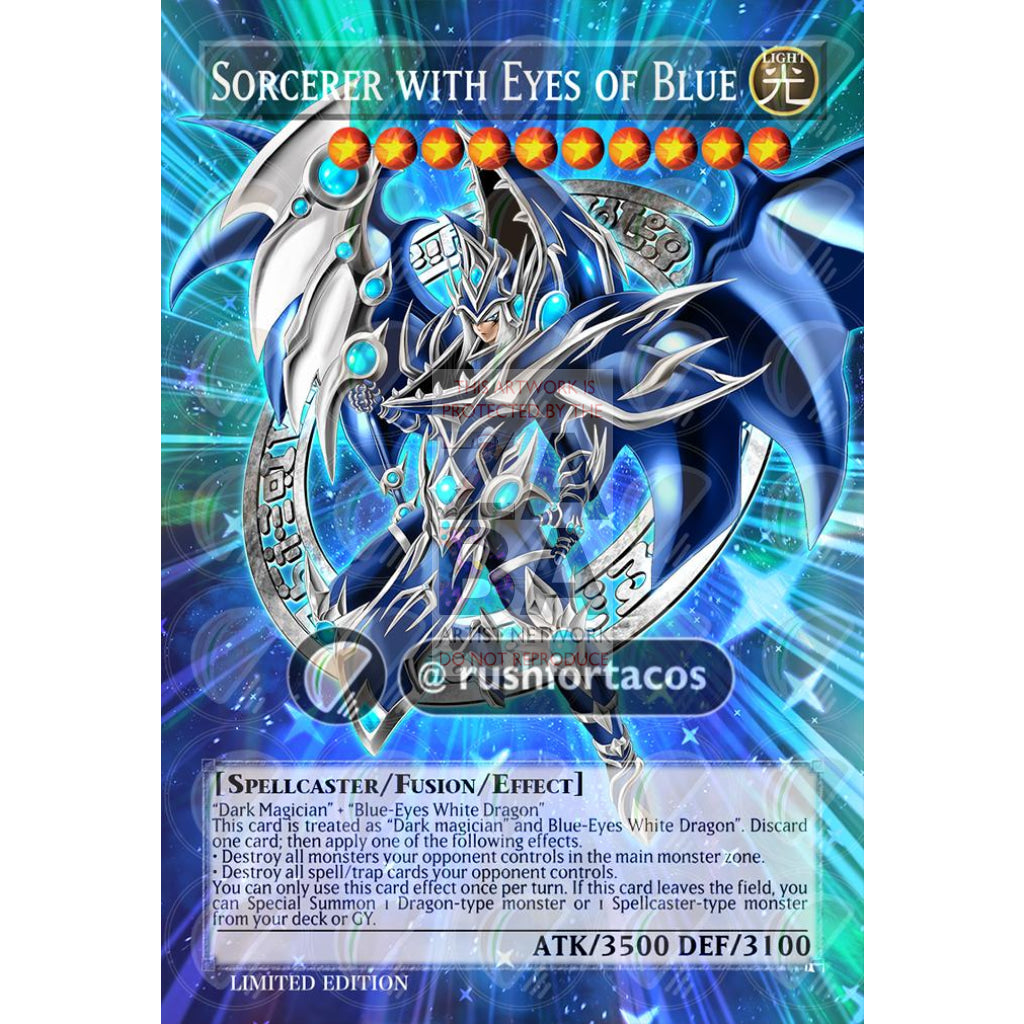 Sorcerer With Eyes Of Blue Full Art Orica- Custom Yu-Gi-Oh! Card