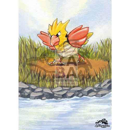 Spearow 62/64 Jungle Extended Art Custom Pokemon Card Textless Silver Holographic